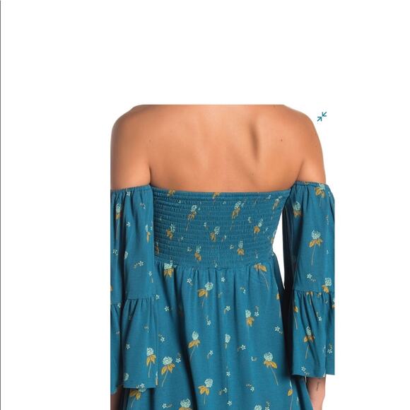 Free People Mermaid Tunic Combo blue floral Size XS NWT - Picture 9 of 9